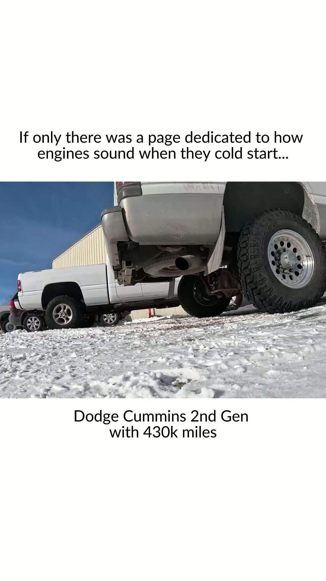 Dodge Cummins 2nd Gen Dodge Cummins with 430k miles#reels #explorer #viral #coldstart #truck #cummins #cumminspower