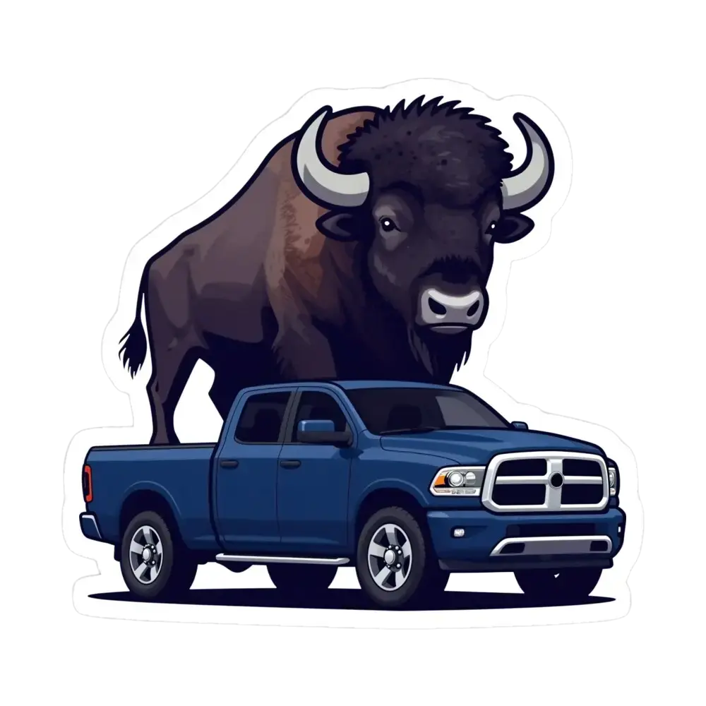 Blue American Pickup Truck Bison