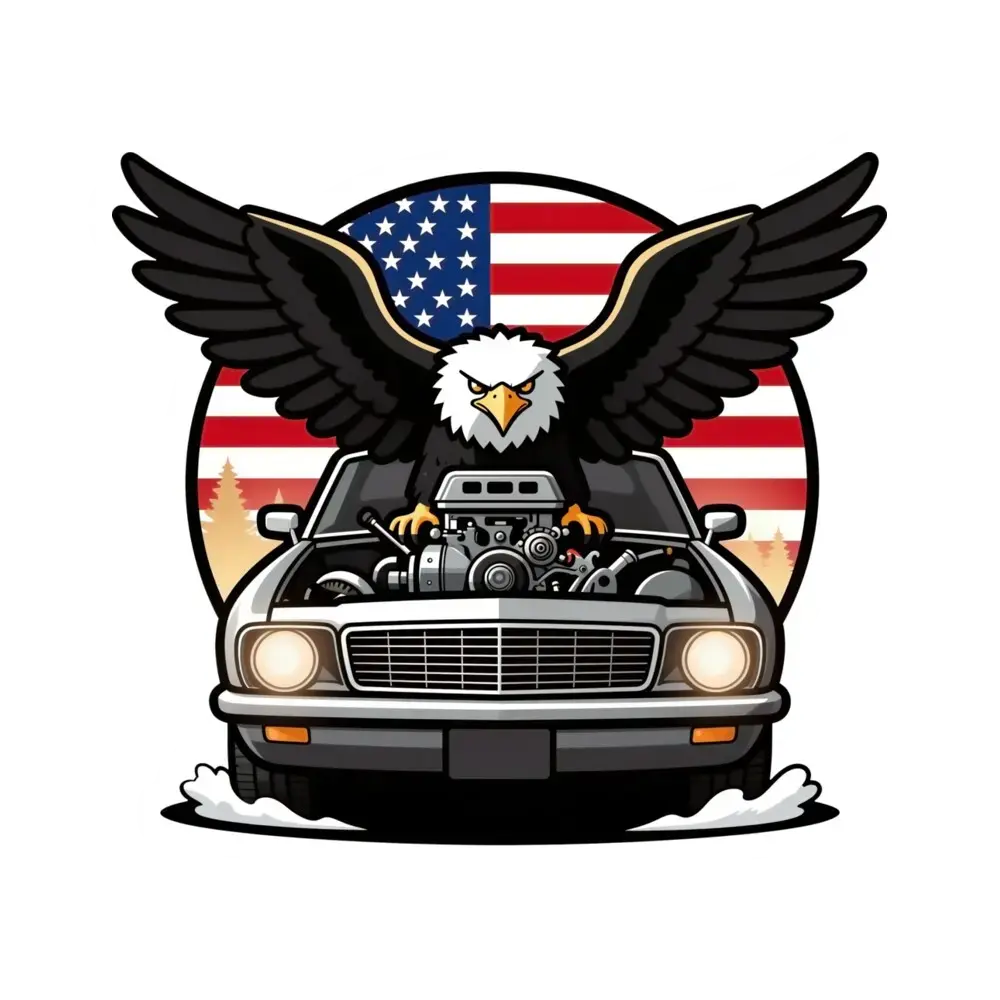 American Muscle Car Exposed Engine Eagle