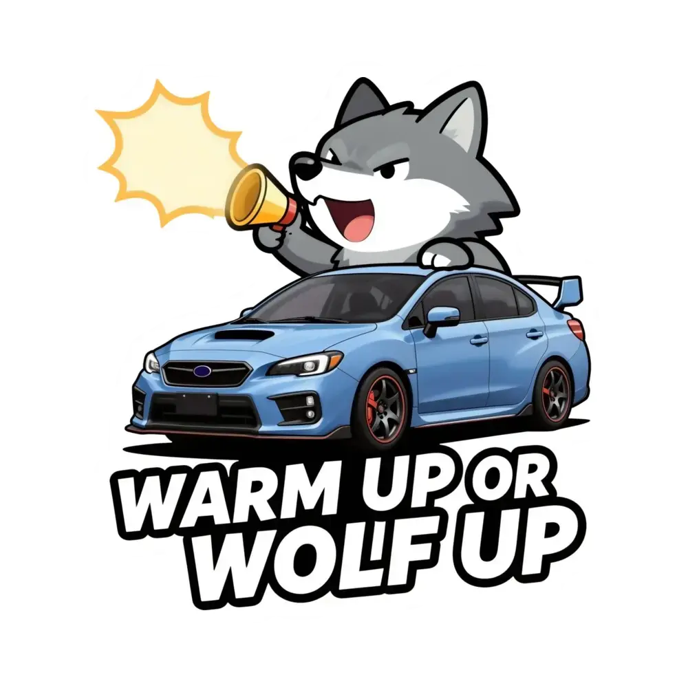 Warm Up or Wolf Up Blue JDM Sports Car